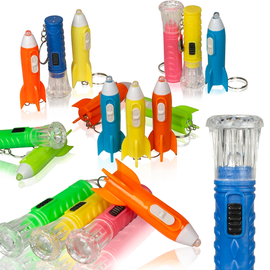 Stuffed Flashlight PROLOSO 100PCS Mini Flashlights for Camping Hiking Cute Rocket Torch K