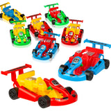 PROLOSO 16PCS Mini Go Karts Wind Up Car Assorted Little Pull Back Friction Powered Cars Themed Party Favors Kids Vehicle Toy Classroom Prizes Treasure Box Treat Bag Fillers