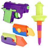 PROLOSO 3D Printed Gravity Radish Knife Kinetic Calm Edge Slider Retractable Switchblade Carrot Knife Toys 4PCS for Kids and Adult Stress Relieve