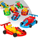 PROLOSO Pull Back Go Kart Friction Powered Racing Cars Kids Birthday Party Favors Goodie Bag Fillers Class Prizes Little Wind Up Vehicle Toys in Bulk 12PCS
