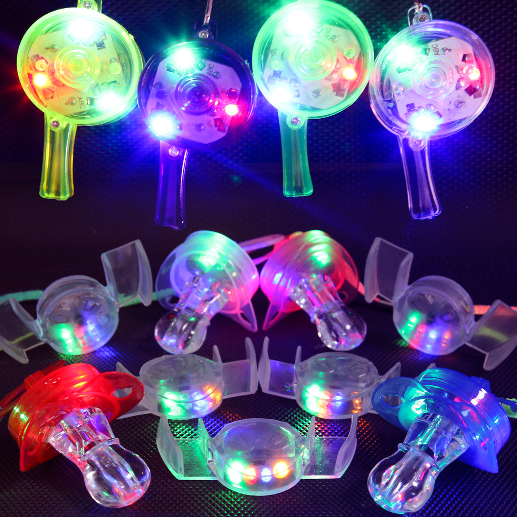 PROLOSO 15Pcs Glow in the Dark Party Favors Supplies 5 Light up Round