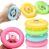 PROLOSO Luminous Spinning Gyro Round Grip Ring Hand Strengthener Forearm Exerciser Fidget Spinner for Kids Birthday Gifts Adults Stress Anxiety Reliever 5Pcs in Random Colors