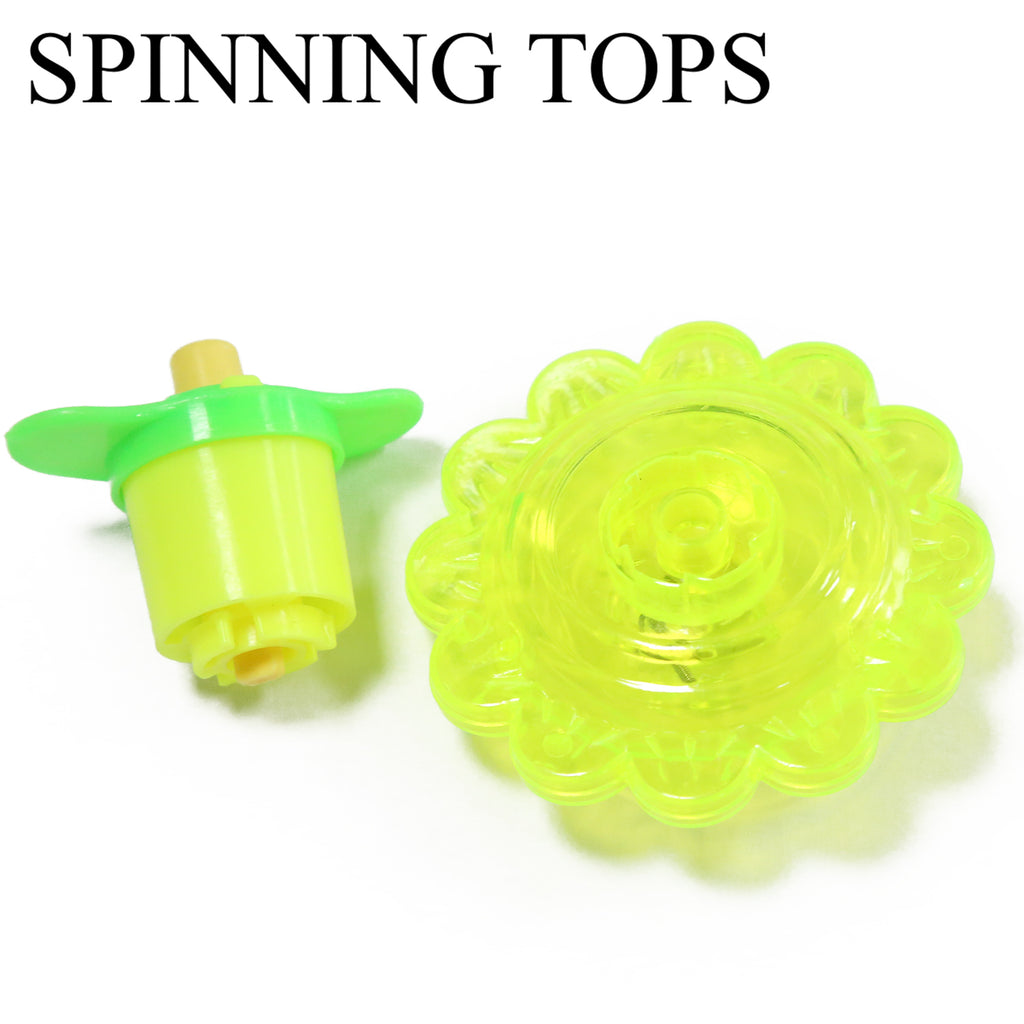 SPINNING TOPS 10 Pack Light Up Spin Toys LED Flashing Gyro Peg Tops