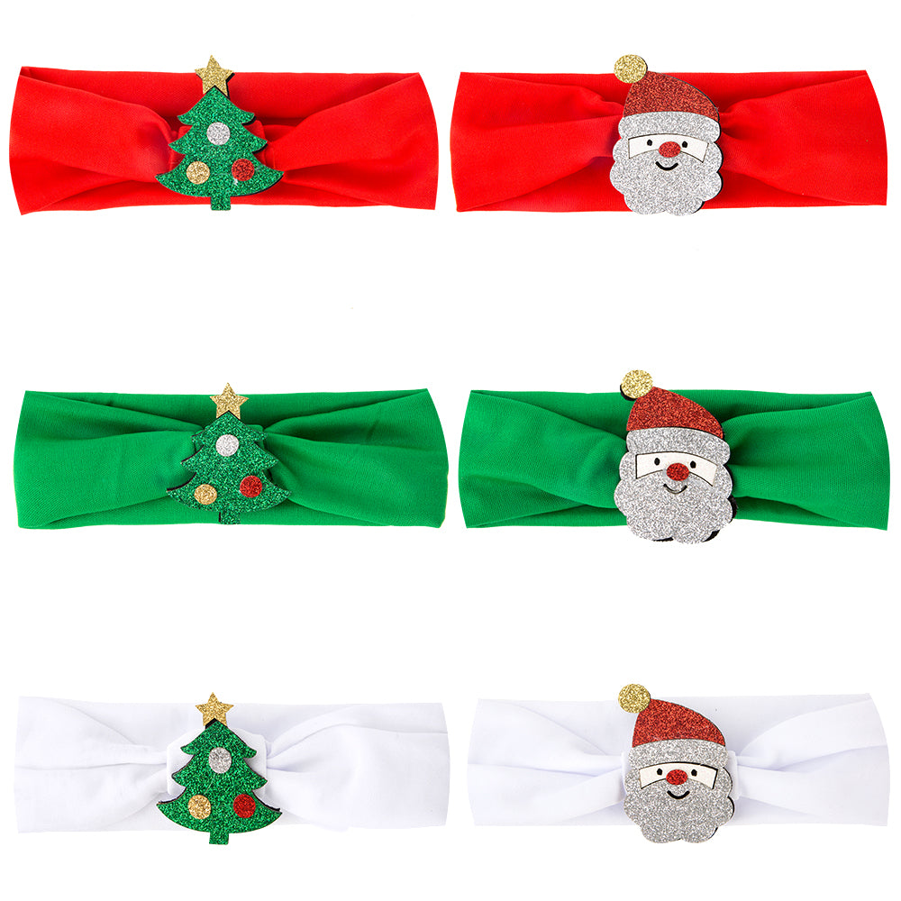PROLOSO Christmas Headband Santa Claus Hair Band Headwrap Xmas Headwear Pack of 6 …