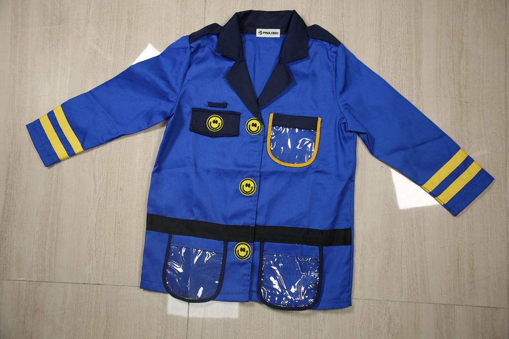 PROLOSO Police Officer Costumes Role Play Kit, Ages 3-6 Years