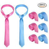 PROLOSO 20pcs Baby Gender Reveal Bowties for Baby Shower - Pink and Blue Boy or Girl Party Best Choice