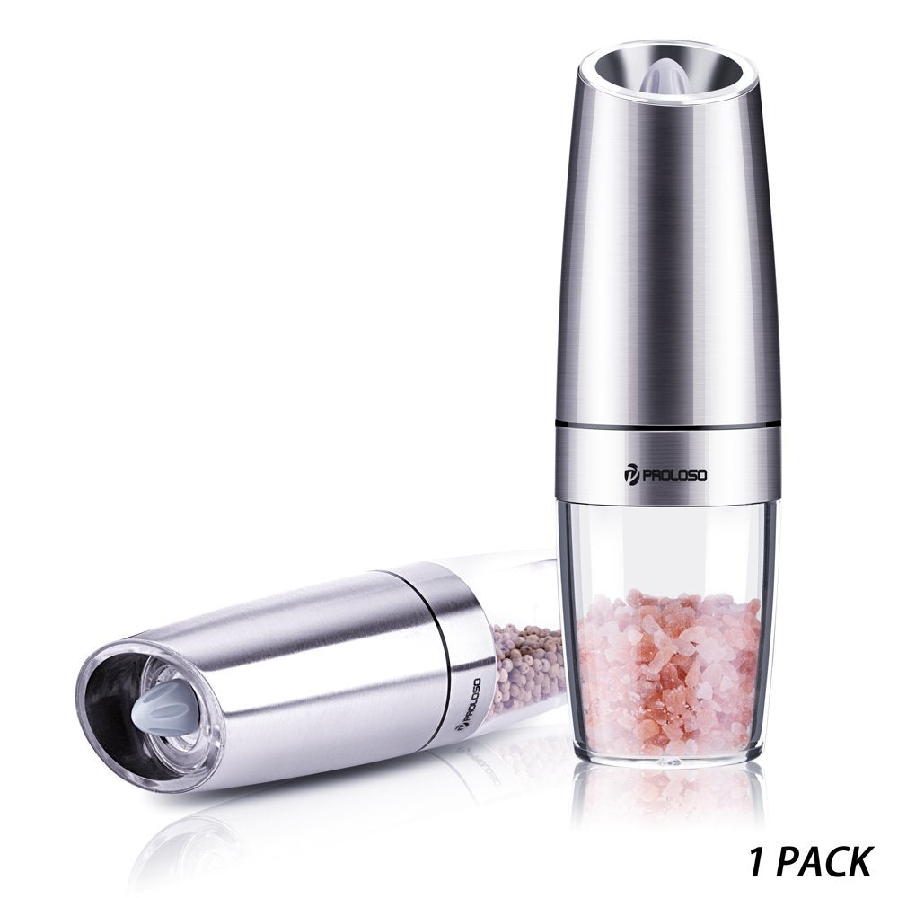 2-Pack: Gravity Electric Salt Pepper Grinder