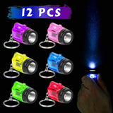 PROLOSO Mini Plastic Flashlight Keychain Kids Party Favors Toys Bulk 12 Pcs