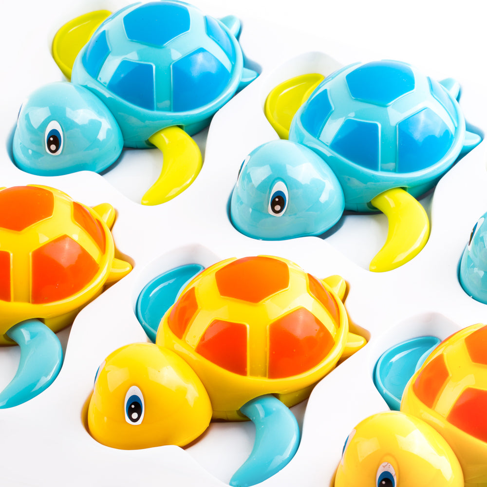 PROLOSO 6 Pack Wind Up Toys Bath Tub Turtle Kids Gift Set
