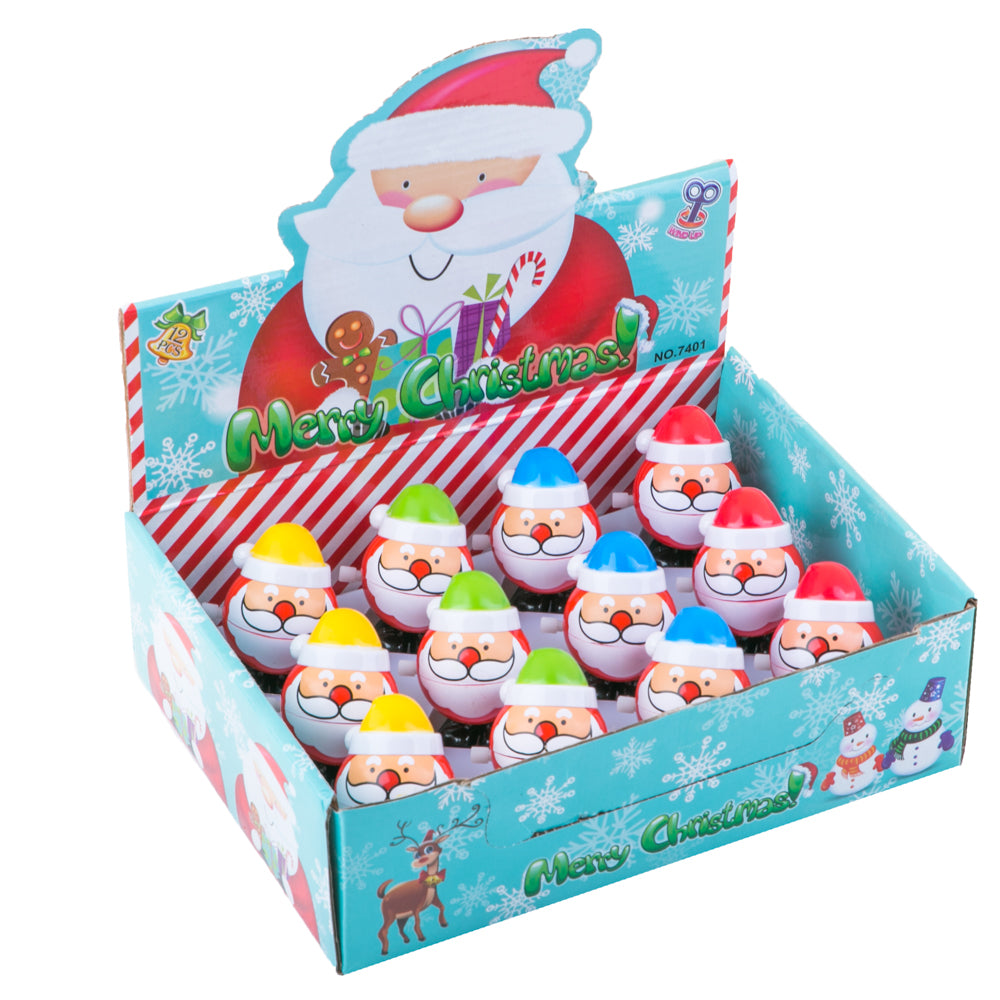 PROLOSO 12 Pack Wind up Toys Clockwork Christmas Santa Hopping Chattering Playset PROLOSO 12 Pack Wind up Toys Clockwork Christmas Santa Hopping Chattering Playset