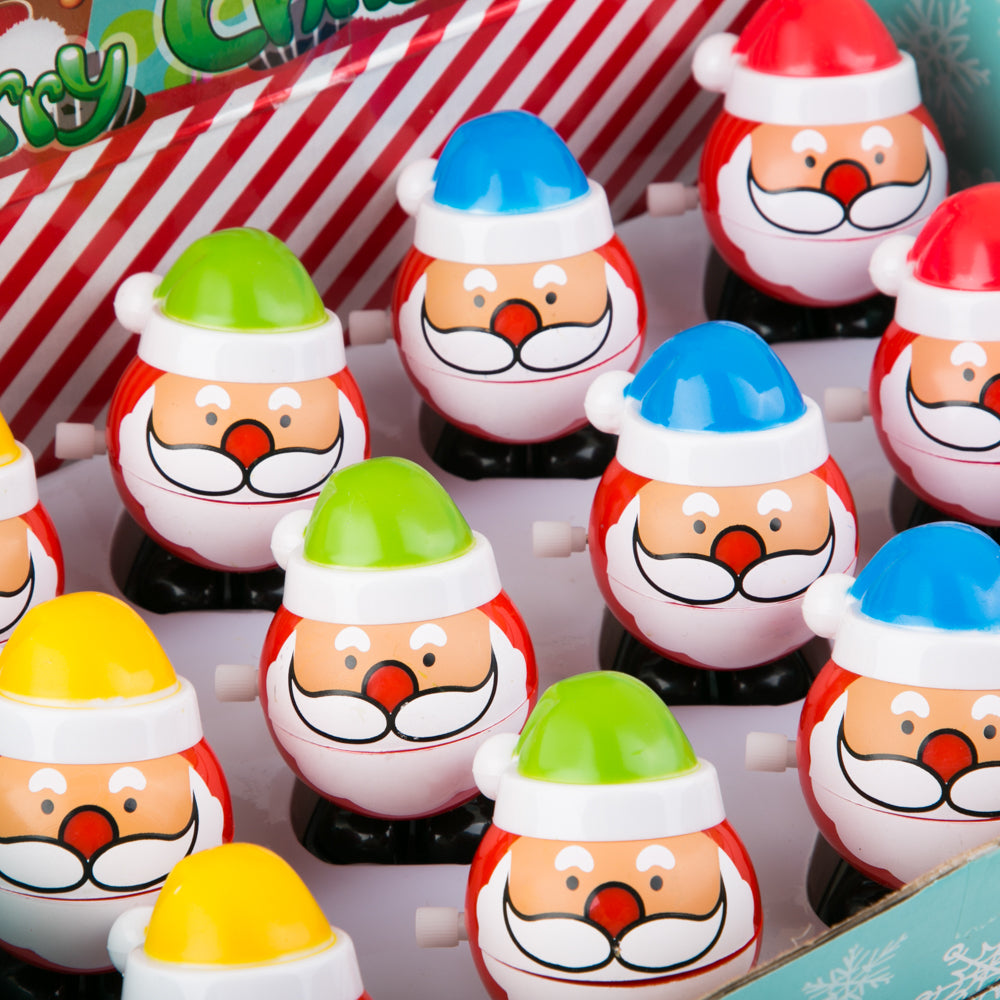 PROLOSO 12 Pack Wind up Toys Clockwork Christmas Santa Hopping Chattering Playset PROLOSO 12 Pack Wind up Toys Clockwork Christmas Santa Hopping Chattering Playset