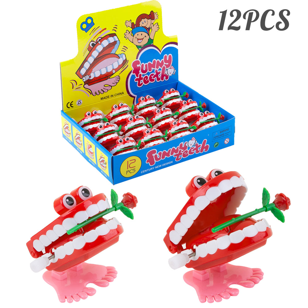 PROLOSO 12 Pack Wind up Toys Chattering Babbling Teeth Rose Clockwork PROLOSO 12 Pack Wind up Toys Chattering Babbling Teeth Rose Clockwork