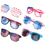 PROLOSO 6 Pack American Flag Glasses USA Patriotic plastic Decorative Sunglasses Eyewear