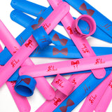 PROLOSO Gender Reveal Party Set - Slap Bracelet Wristbands (Pink & Blue) for Baby Shower Supply Props - 20PCS