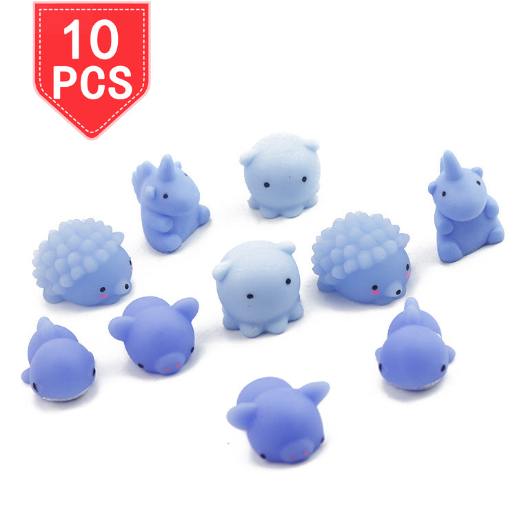 PROLOSO 10 Pack Squishy Fidget Toys Slow Rising Blue Animals Stress Re