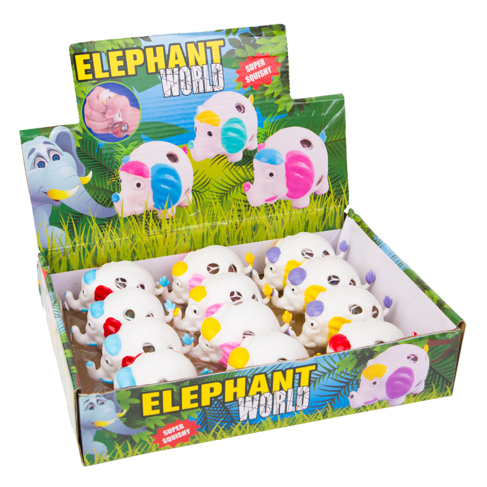 PROLOSO 12 Pack Squishy Toys Elephant Fidget Pressure Release Squeeze