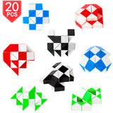 PROLOSO 20 Pack Snake Twist Puzzle Magic Ruler Fidget Toys Brain Teaser 24 Wedges