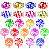 PROLOSO Sweet Candy Balloons Round Lollipop Mylar Foil Balloon Birthday Party Decoration 21 Pieces