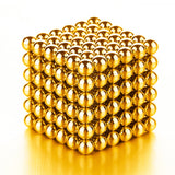 PROLOSO Buckyballs Magnetic Ball Sculpture Toys for Intelligence Development and Stress Relief (5MM Set of 216 Balls), Gold/Sliver