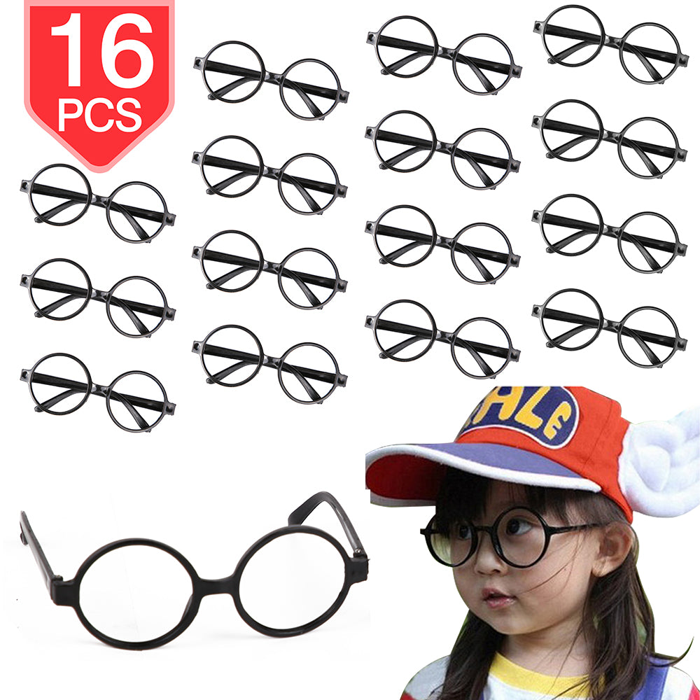 PROLOSO Plastic Wizard Glasses Round Glass Frame No Lenses Kids Toy Glasses 16 Pcs