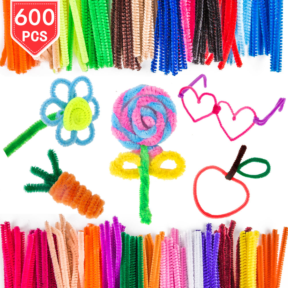 PROLOSO 600 Pcs Chenille Stems Pipe Cleaners Twistble Lint Wire DIY Ha