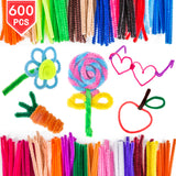 PROLOSO 600 Pcs Chenille Stems Pipe Cleaners Twistble Lint Wire DIY Handcraft